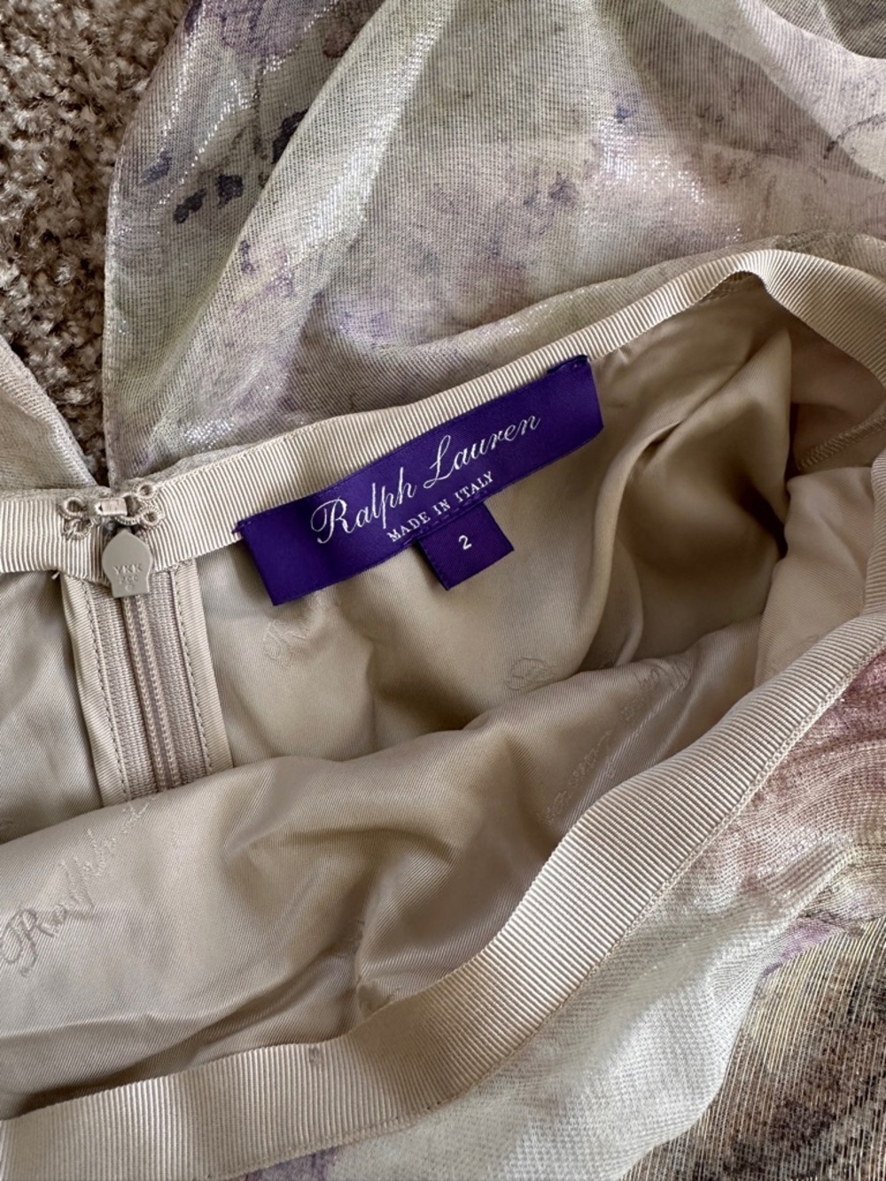 Ralph Lauren Purple Label Floral Metallic Silk Maxi Skirt - Picture 4 of 14